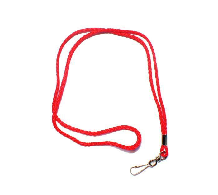 Red lanyard cord with swivel clip, pack of 100
