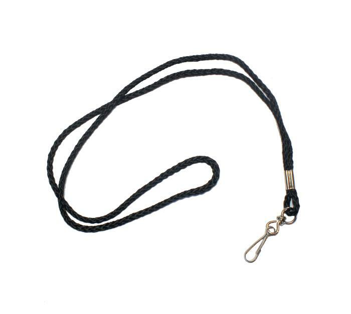 Black lanyard cord with swivel clip, pack of 100