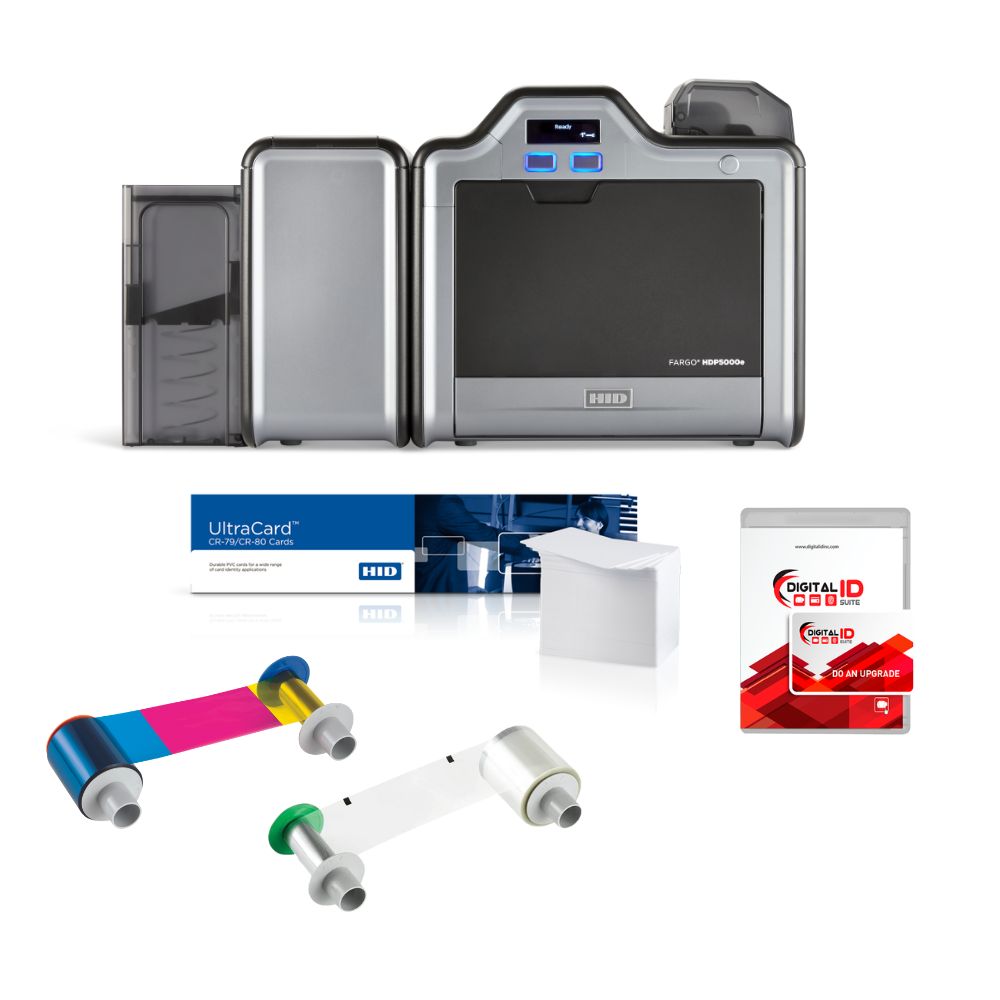 HID FARGO HDP5000e dual-sided retransfer ID card printer