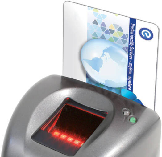 IDEMIA MSO 330 fingerprint reader - side view