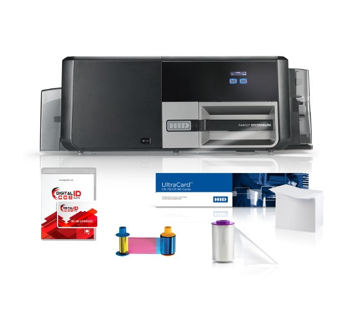 HID FARGO DTC5500LMX ID card printer and laminator