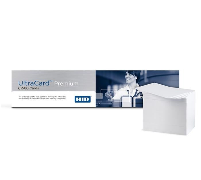 HID UltraCard premium white PVC ID cards