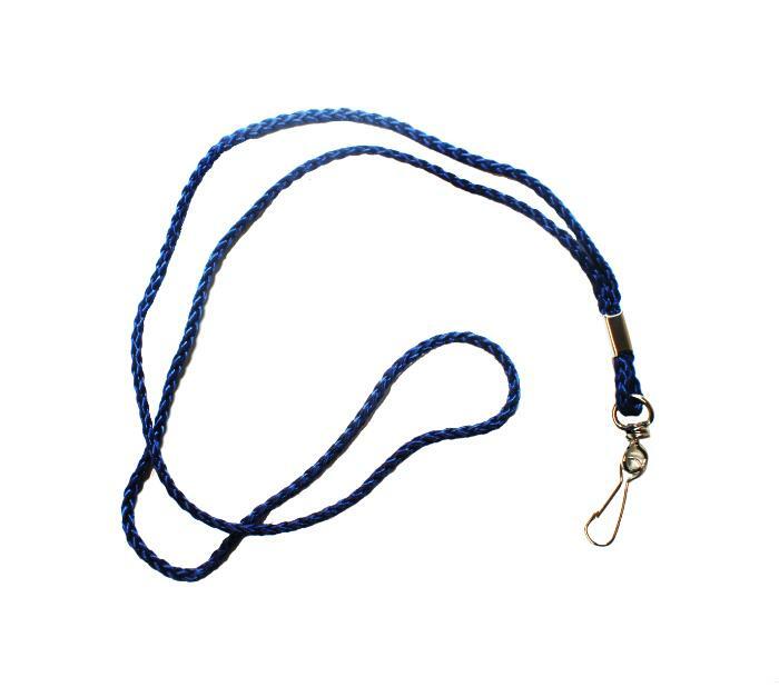 Royal blue lanyard cord with swivel clip, pack of 100