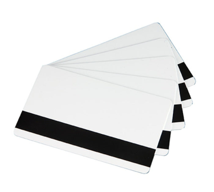 HICO magnetic stripe blank white PVC cards, pack of 100