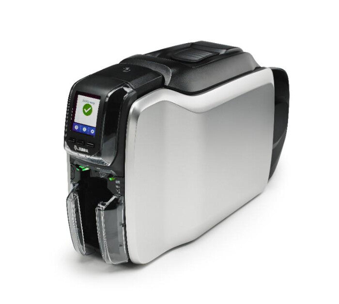 Zebra ZC300 single-sided printer - side view