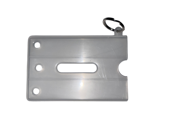 Closed card holder with ring for ID badges, pack of 100