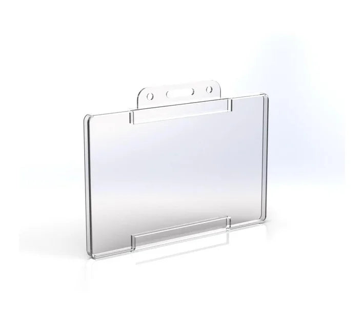 Clear landscape card holders - in use example
