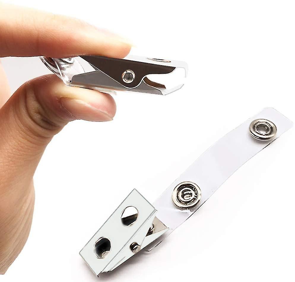 Access card badge strap clips - close-up view