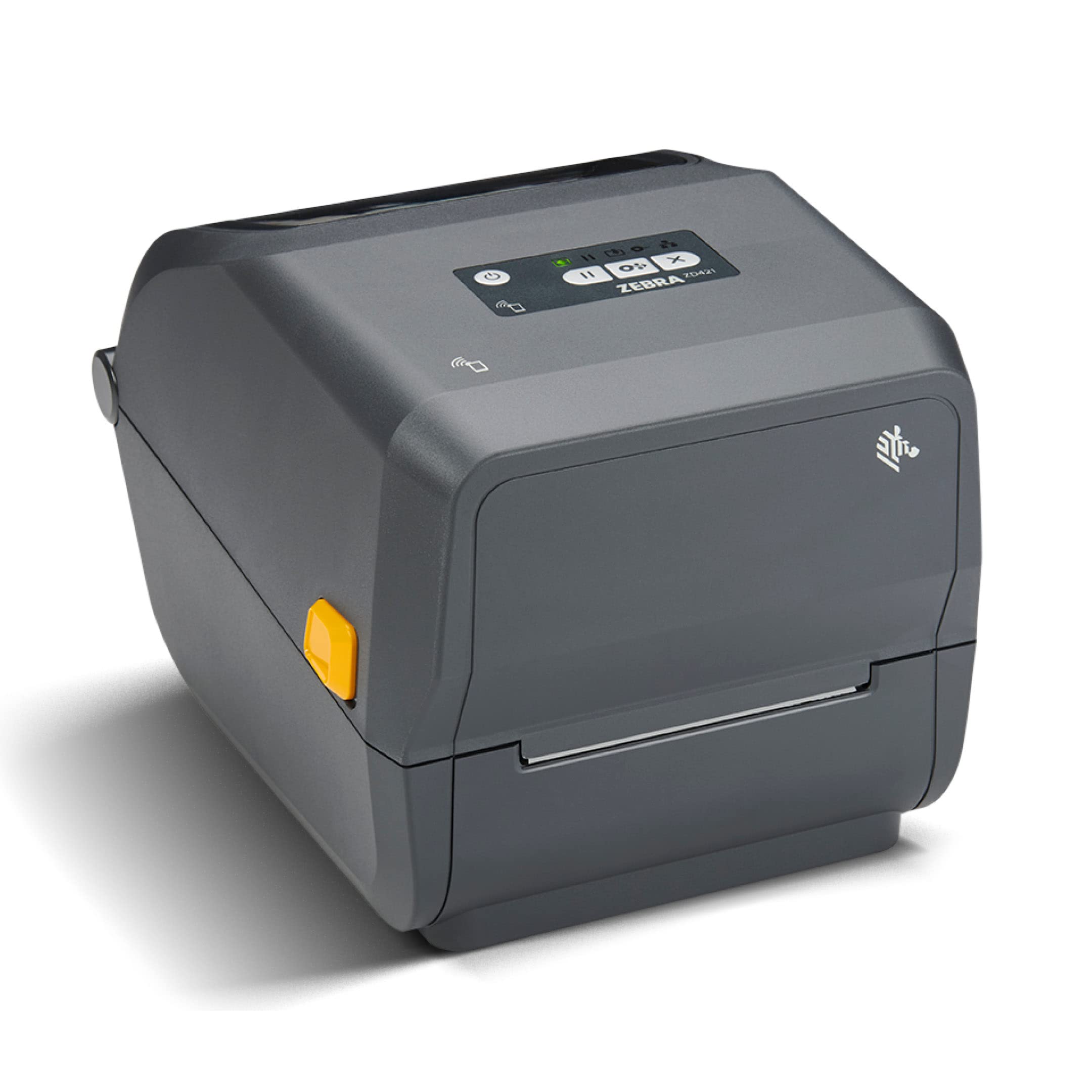Zebra ZD421 thermal transfer printer - side view