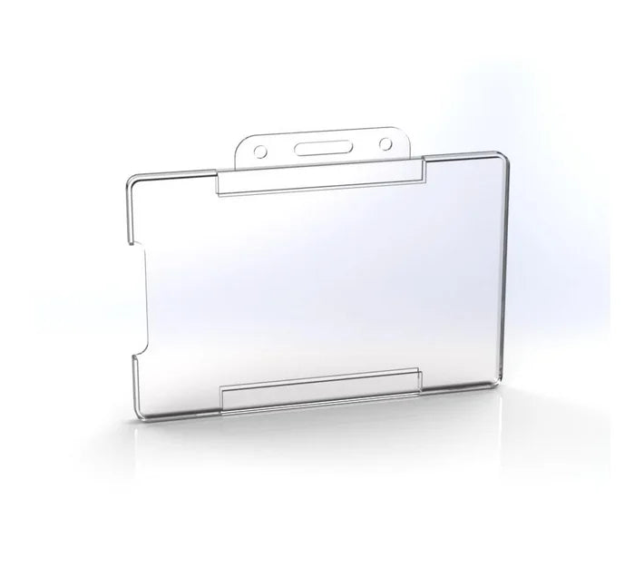 Clear landscape rigid ID card holders, pack of 100